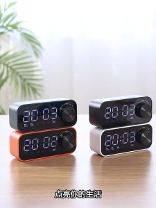 Bluetooth Speaker FM Radio Wireless LED Mirror Alarm Clock Portable Speaker Bluetooth Bass Subwoofer Music Player Desktop Clock Speaker