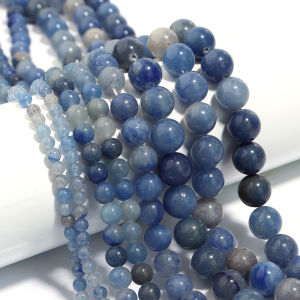4/6/8/10/12mm Natural Blue Aventurine Stone Beads Matte Smooth Stone Beads Loose Spacer Bead For DIY Jewelry Making Bracelet