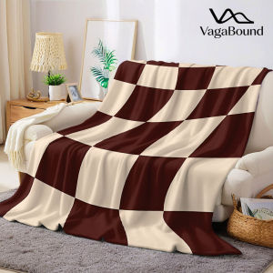 Chăn Flannel Kẻ Caro Màu Nâu Mềm Mại Chất Liệu Lông San Hô Dùng Trang Trí Ghế Sofa Ấm Áp Dễ Chịu Dùng Được Quanh Năm Quà Tặng Halloween Giáng Sinh 100% Polyester