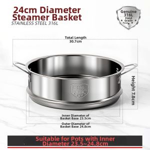 Food-grade Universal Stainless Steel Steamer Insert