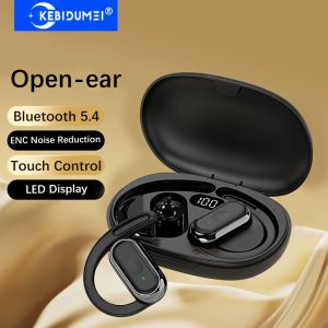 KEBIDUMEI Open-Ear Earphones Ear Hook Bluetooth 5.4 Headphones IPX6 Waterproof Headsets HiFi Stereo Sports TWS Wireless Earbuds