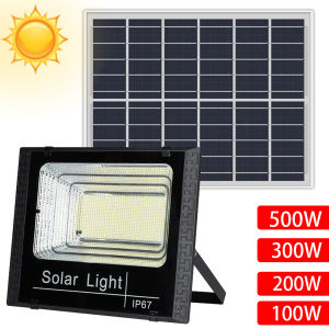 100W-500W Solar Flood Lights Remote control Solar Powered Spotlight Outdoor Waterproof IP67 Villa Street Lighting Adjustable angle