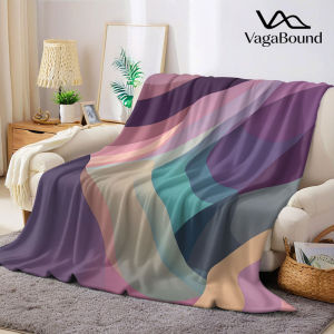 BILIBILI | Muted Purple Gradient Wave Flannel Blanket Warm Soft Halloween Christmas Decorative Couch Warm Cozy All-Season Gift