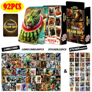 92PCS Italian Brainrot Cards Tung Tung Tung Sahur Tralalero Tralala Collectible Cards Classic Toys For Boys Girls Birthday Gifts