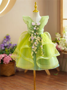 ชุดราตรีเจ้าหญิงระดับไฮเอนด์สำหรับเด็กผู้หญิง ชุดนางฟ้าดอกไม้ ชุดเด็กผู้หญิง ชุดเด็กผู้หญิง ชุดผู้หญิง