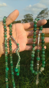 Tasbih Akik Hijau Mix 8mm/10mm original Mesir (Mix Green Agate Stone Beads)