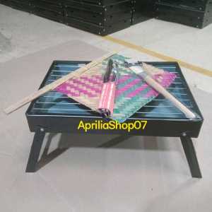 Panggangan portable arang  serbaguna BONUS 3pcs kipaskuas.capitan set alat pemanggang bbq grill panggangan satejagungayamsosis bakar. P34XL25XT18