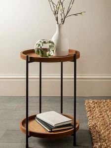 Nordic Style Double Layer round Coffee Table Iron Art Living Room Sofa Side Table Home Use Practical Simple Modern Design