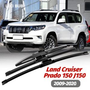 1 Bộ Lưỡi Gạt Nước Kính Chắn Gió Phía Trước & Phía Sau Cho Xe Toyota Land Cruiser Prado 150 J150 2009-2020 Cao Su Gạt Nước Kính Chắn Gió Màu Đen