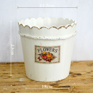 American Style Rustic Wooden Plant Pots round Garden Balcony Succulent Hanging Baskets Flower Vases Decorative Home Accessories