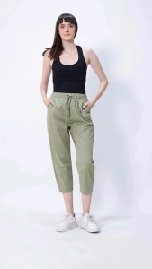 Urban Exchange Gianna Olive Tapered Pants - Casual Pants Celana Panjang Green