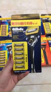 Bộ Dao Cạo Râu Gillette 6 Lưỡi + 1 Cán Dao Hàng Nội Địa Nhật