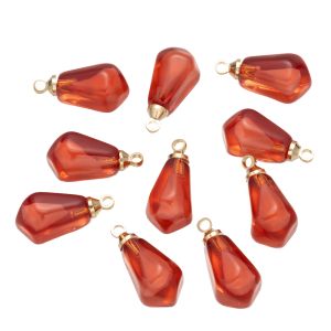 10 Chiếc Mặt Dây Chuyền Nhựa Hạt Lựu Đỏ/hồng Để Làm Đồ Trang Sức DIY - Bùa Hộ Mệnh Cho Dây Chuyền Bông Tai Vòng Tay