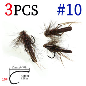 3/6PCS Caddisfly Foam Body Pupa Brown Elk Hair Barbless Hook Floating Dry Fly Mayfly Trout Bass Graying Panfish Fishing Lures