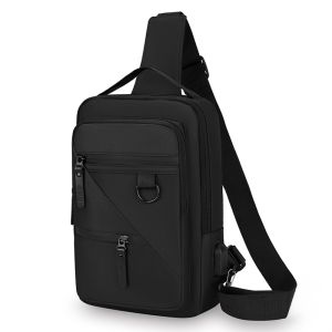 New Large Capacity Nylon Waterproof Multi-Pocket Chest Bag for Men Outdoor Sports Single Shoulder Slant Crossbody Bag