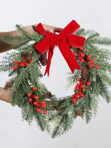 Trang Trí Giáng Sinh Đồ Trang Trí Cửa Sổ Trang Trí Trong Nhà Hạt Thông Quả Đỏ Khăn Choàng Cửa Phụ Kiện Cửa Sổ