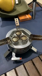 MOUNTAINHKIER outdoor camping mini stove 18000W stove portable folding camping dual-use gas stove gas stove mini stove camping stove gas
