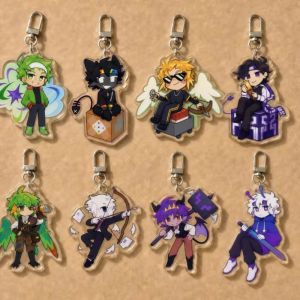 Bandai | Un Stable Universe Chibi Acrylic Keychain SMP Parrot ClownPierce FlameFrag Character Bag Charm Backpack Pendant Gamer Fan Gift