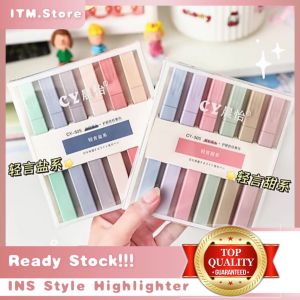 Highlighter Pen set Super Soft Head Macaron Colourful Creative Design With All Different Body Colour