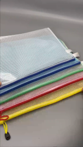 A4 PVC Zipper File Bag Waterproof Mesh Document Organizer Storage Pouch Multi Size Stationery Folder for Office School