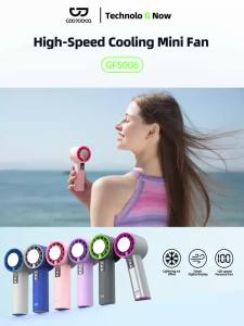 GOOJODOQ Mini Handheld Fan 10x Enhanced Wind Strength 100-level Speed Regulation Cold Compress Refrigeration Sheet