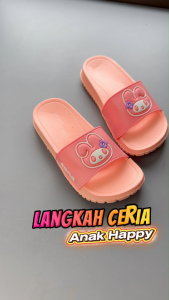 Sandal Slop Anak Perempuan Umur 2 3 4 5 6 7 8 9 10 11 12 Tahun Karakter Lucu Ringan Bahan Eva Phylon Terbaru Porto 9009K-14 Peach
