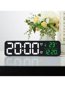 Hense | Digital LCD Clock Nightlight Calendar Temperature Display Desk Clock