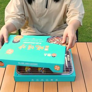 Outdoor Disposable Grill Set Portable household Indoor Grill Rack Small picnic fruit charcoal grill