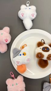 น่ารักนุ่มยัดไส้สัตว์แมวน้อยพวงกุญแจตุ๊กตากระเป๋าตุ๊กตาจี้รถพวงกุญแจสำหรับเด็กของขวัญวันเกิด