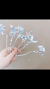F4 Jepit Rambut Sanggul Tusuk Konde Silver Metal Chinese Style Elegant Hairpin for Women TKSP
