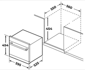 Lò nướng tích hợp lò vi sóng âm tủ GrandX GX38MW6 dung tích 38l thiết kế kính đen inox sang trọng
