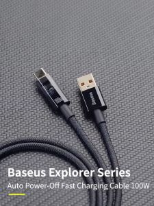 Cáp Sạc Baseus Explorer Series Auto Power-Off Fast Charging Data Cable USB to Type-C 100W Tự Ngắt CATS [HÀNG CHÍNH HÃNG]