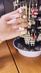 Bông tai nữ trẻ trung đi tiệc - bong tai dài đính đá QR696.45477 trang sức đi tiệc bong tai nữ kiểu bạc bông tai mạ vàng khuyên tai nữ bong tay nữ đẹp bông tai cute BSTKD - [NaLa Shop]