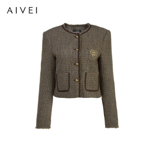 AIVEI | Youthful Checkered British Style Short Jacket