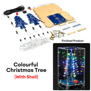 DIY LED Multicoloured Christmas Tree Kit DC5V LED Flashing Light Circuit Kit Electronic Fun Soldering Practice Kit