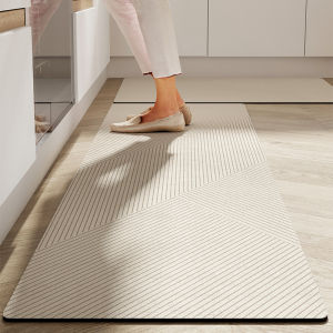 Thảm Trải Sàn Nhà Bếp VIMAMA Nhanh Khô Làm Từ Đất Tảo Diatomite Chống Trơn Trượt Thấm Hút Chống Dầu Thảm Tắm Nhẹ Dễ Vệ Sinh Chất Liệu Polyester Sọc.
