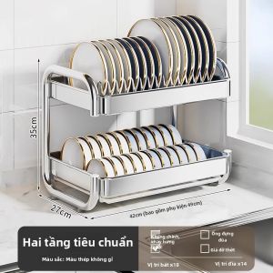 Giá Để Dụng Cụ Bếp Inox Hai Lớp