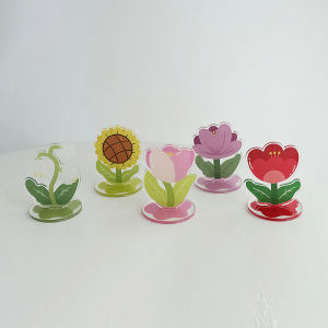 Photo Note Clip Desktop Cute Cartoon Standee Flower Decoration Acrylic Birthday Gift Message Folder Xiaohongshu