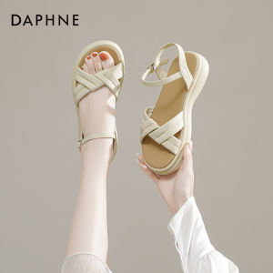 Daphne | Dép Quai Rộng Đế Dày Trang Trí Hạt Ngọc Trai
