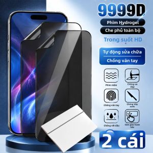 2 Miếng Phim Hydrogel Bảo Vệ Toàn Màn Hình Chống Gián Điệp Chống Trầy Xước Cho iPhone Pro Max Air 17e 16e 13 12 - Chống Vân Tay