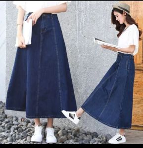 Rok Jeans Korea Terbaru Bawahan Wanita Kasual Denim Mayung 7/9