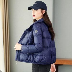 MAIMEI | Fashionable Short Puffer Jacket Womens Lightweight Premium Brand Fall Winter Straight Cut Korean Style White Duck Down Filling