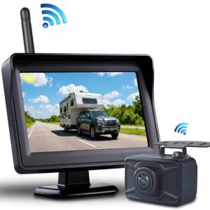 HD Wireless 4.3" Monitor Backup Reversing Camera Rear Night Vision View Parking Support for 12V/24V Truck Bus Car Vehicle RV