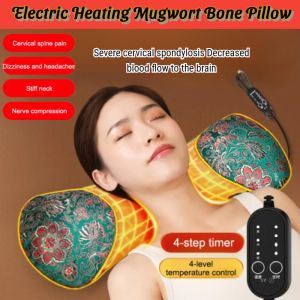 Electric Heating Mugwort Bone Pillow Hot Compress Sleep Pillow Household Detachable And Washable Neck Pillow