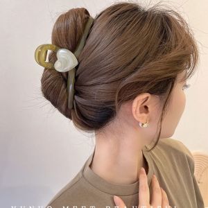 Kẹp tóc tim cỡ lớn nhựa acrylic  gấp tóc càng cua