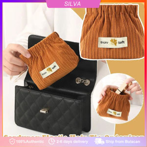 Corduroy Makeup Bag Soft Small Corduroy Makeup Pouch Storage Organizing With Portable Pouch Fashionable Elastic Bags