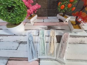 (25 PCS) Souvenir 1 SET Sendok Garpu Sumpit Travel  Go Green Lokal Kemas Mika Motif Murah Unik Mewah