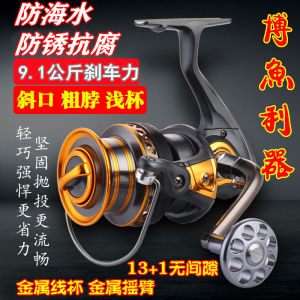 Far Casting Metal Spinning Reel with Shallow Line Cup Fishing Wheel for Sea Fishing Anchor Fish Wheel Left Right Hand Switch Handle