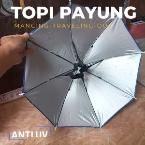 Topi Payung Kepala 51cm Anti UV WARNA Mancing Traveling Golf Outdoor