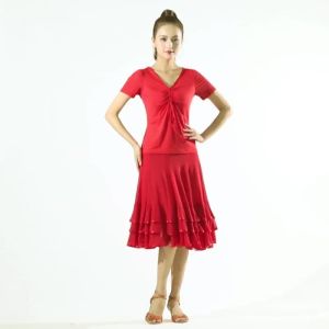 ชุดการแสดงบนเวที ผ้าตาข่าย กระโปรงบานใหญ่ ชุดฝึกเต้น กระโปรงยาวปานกลางสำหรับเต้นรำบอลรูม กระโปรงเต้นรำสำหรับการแสดง กระโปรงครึ่งตัว